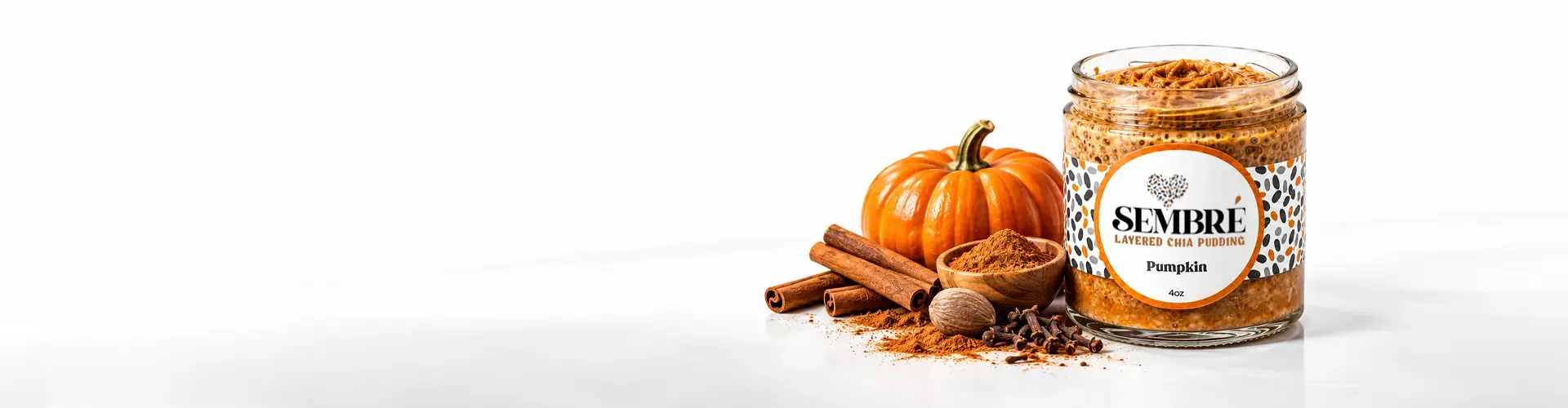 Sembré Pumpkin layered chia pudding with pumpkin and warm spices